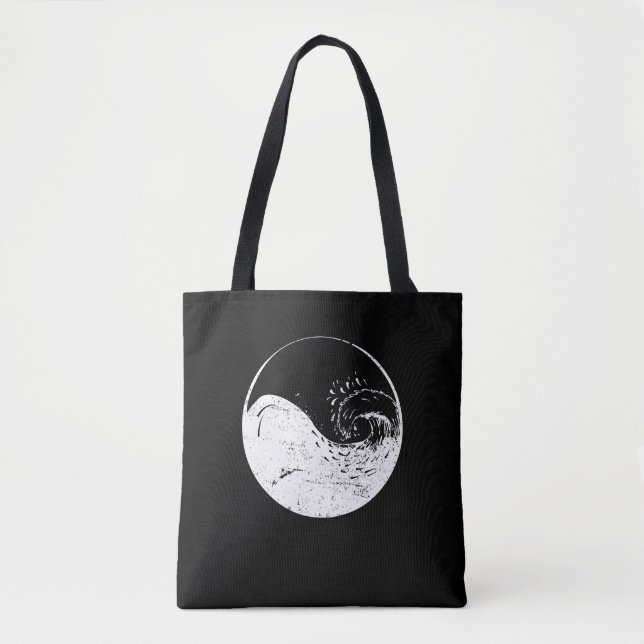 Yin Yang Buddhism Taoism Gift Surfing Beach Wave Tote Bag (Front)