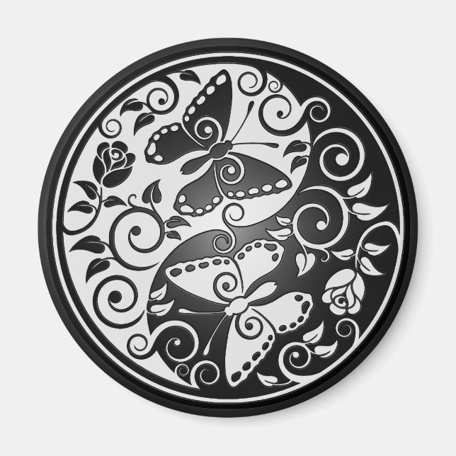 Yin Yang Butterflies Magnet (Front)