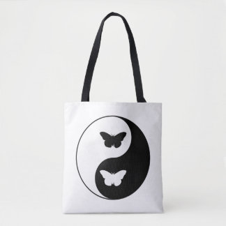 Yin Yang Butterfly Tote Bag