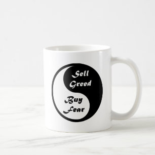 Yin & Yang: Buy Fear & Sell Greed Coffee Mug
