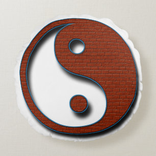Yin Yang by Shirley Taylor Round Cushion