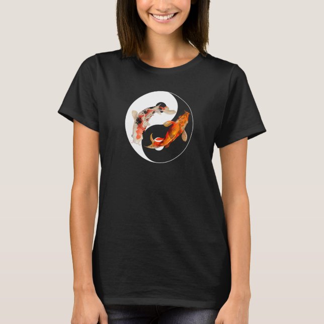Yin Yang Carp Balance Taijitu Japanese Nishikigoi  T-Shirt (Front)