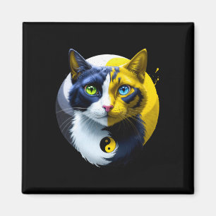 Yin Yang Cat Dual Yoga Spiritual Kitten Gift Mum K Magnet
