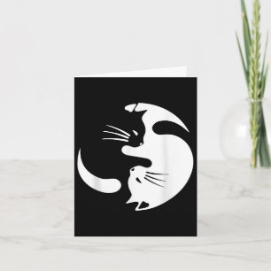Yin Yang Cat Symbol Cute Black And White Cat Card