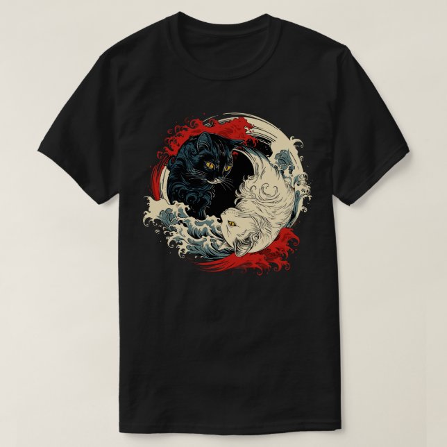 Yin yang cat T-Shirt (Design Front)