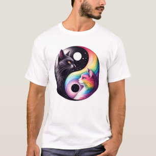 Yin Yang Cat Transgender Pride LGBT Gay Lesbian T-Shirt