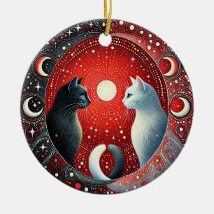 Yin Yang Cats Artistic Balance Home Ornament 🐱