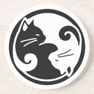 Yin Yang Cats Coaster