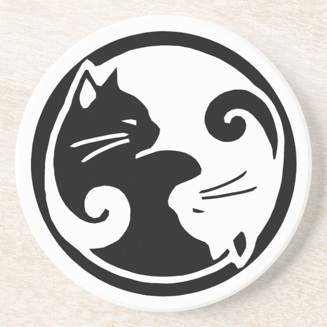 Yin Yang Cats Coaster (Front)