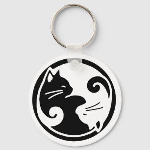 Yin Yang Cats Keychain