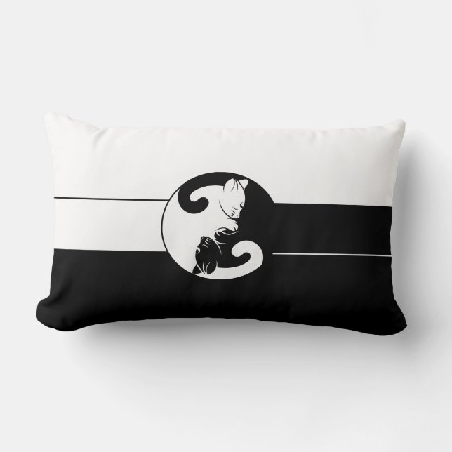 Yin yang cats lumbar cushion (Front)