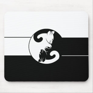 Yin yang cats mouse pad