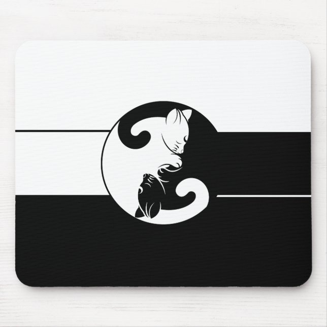 Yin yang cats mouse pad (Front)