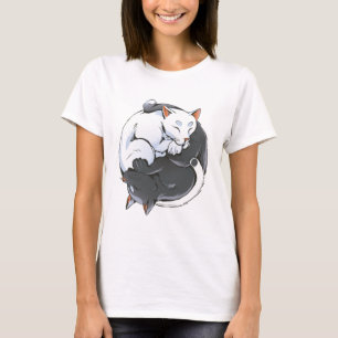 Yin Yang Cats – Peaceful Zen Cat Art Design T-Shirt