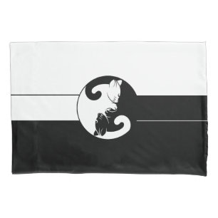 Yin yang cats pillowcase