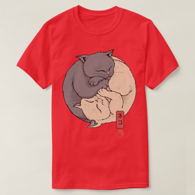 Yin Yang Cats  T-Shirt (Design Front)
