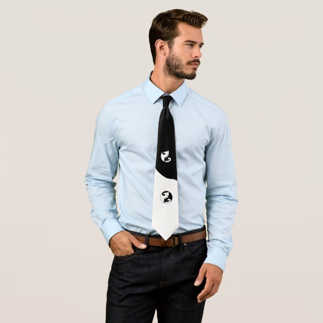 Yin Yang cats Tie (In Situ)