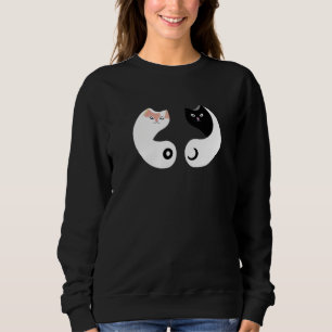 Yin Yang Cats White Black Eastern Philosophy Duali Sweatshirt