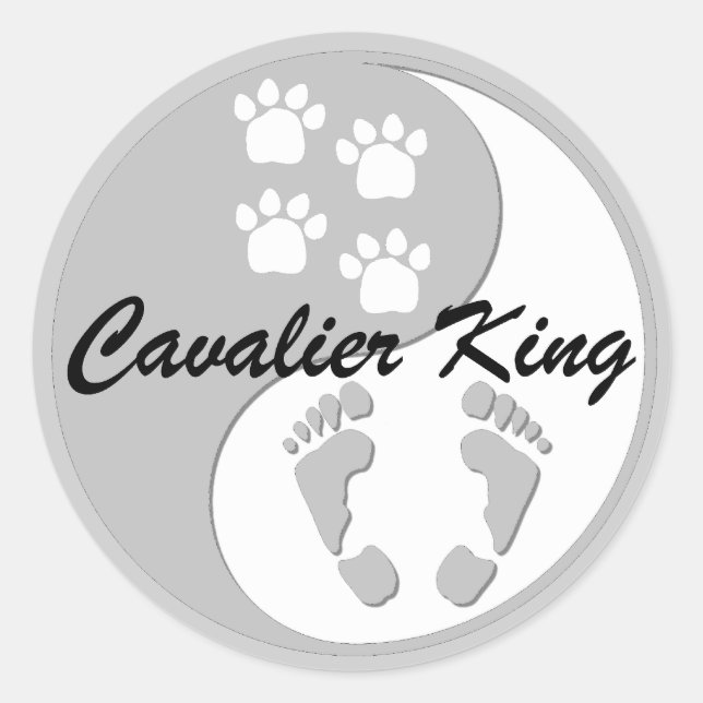 yin yang cavalier king classic round sticker (Front)