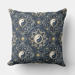 Yin Yang Celestial Harmony Mandala Design Pattern Cushion