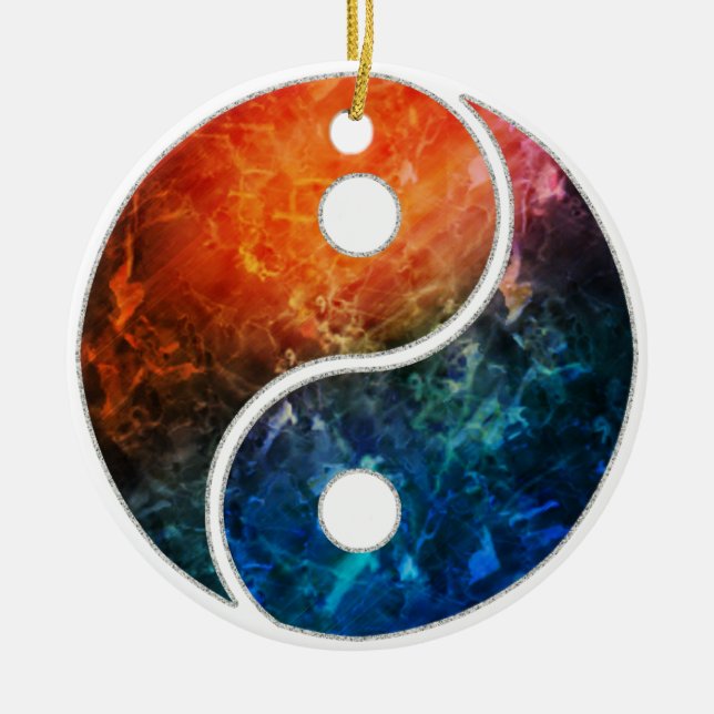 Yin Yang Ceramic Tree Decoration (Front)