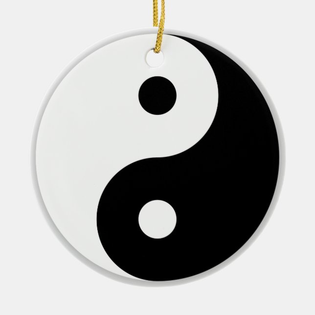 Yin & Yang Ceramic Tree Decoration (Front)