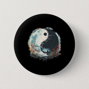 Yin Yang Chinese Culture Meditation Yoga Taoist Fe 6 Cm Round Badge