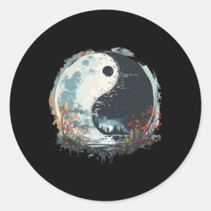 Yin Yang Chinese Culture Meditation Yoga Taoist Fe Classic Round Sticker