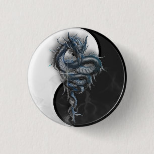 Yin Yang Chinese Dragon Badge