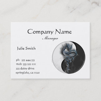 Yin Yang Chinese Dragon Business Card