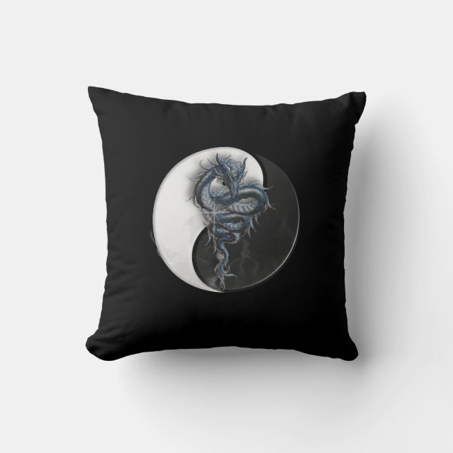 Yin Yang Chinese Dragon MoJo Pillow (Front)