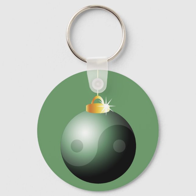Yin Yang Christmas Ball Key Ring (Front)