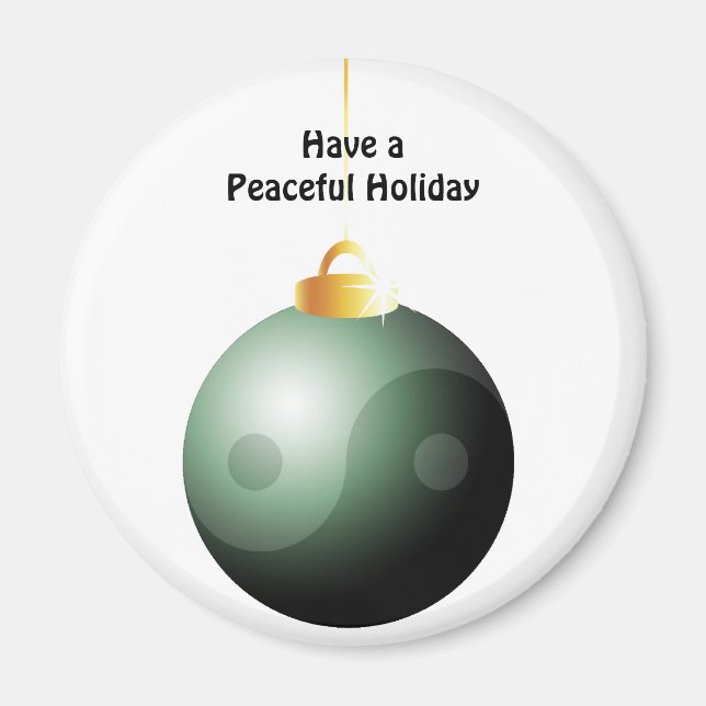 Yin Yang Christmas Ball Magnet (Front)