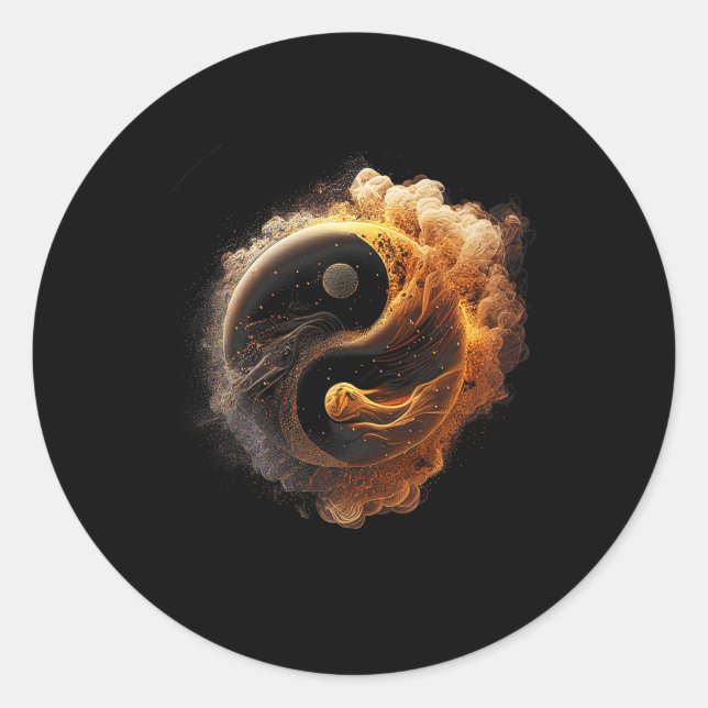 Yin Yang  Classic Round Sticker (Front)