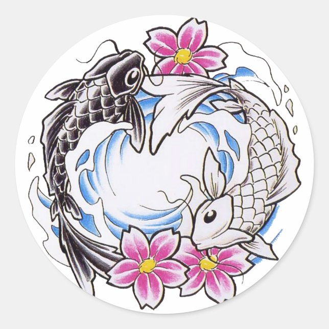 Yin Yang Classic Round Sticker (Front)