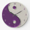 Yin Yang Clock in Purple and While