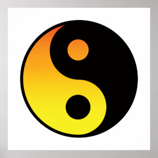 Yin Yang colour symbol. Poster
