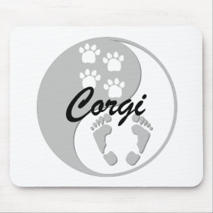 yin yang corgi mouse pad