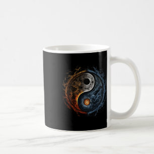 Yin Yang Cosmic Duality Art For Meditation And Pea Coffee Mug