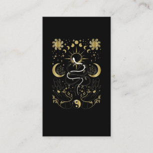 Yin Yang Crescent Moon Sun Celestial Snakes Business Card