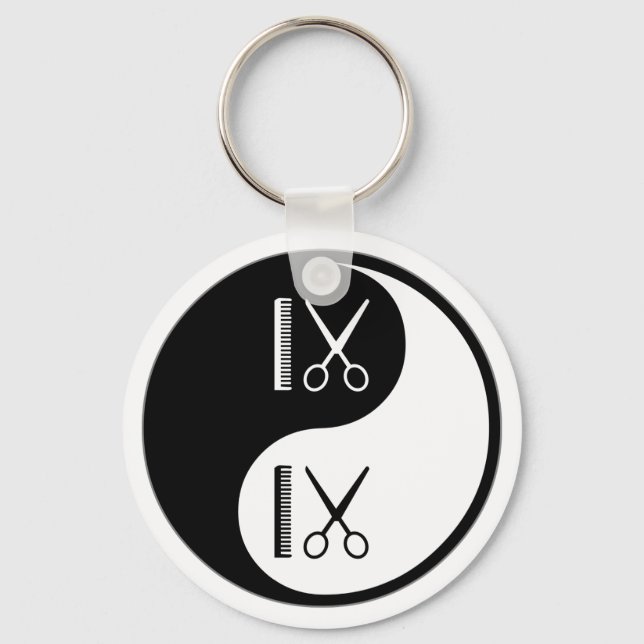 Yin Yang Cutting Hair Key Ring (Front)