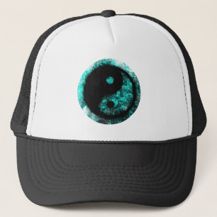 Yin Yang Cyan Black The MUSEUM Zazzle Gifts Trucker Hat