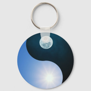 Yin yang day-night key ring