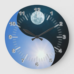 Yin yang day-night large clock