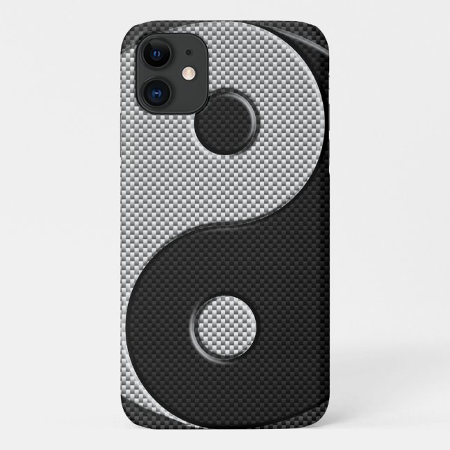 Yin Yang Design in Carbon Fibre Print Style Case-Mate iPhone Case (Back)