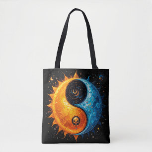 Yin Yang Design Representing Sun and Moon Tote Bag