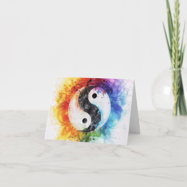 Yin Yang Digital Art Holiday Card (Front)
