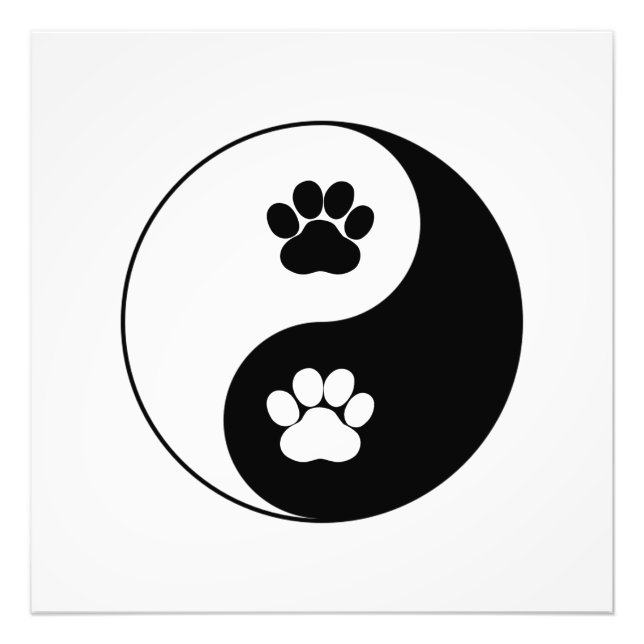 Yin Yang Dog Paw Photo Print (Front)