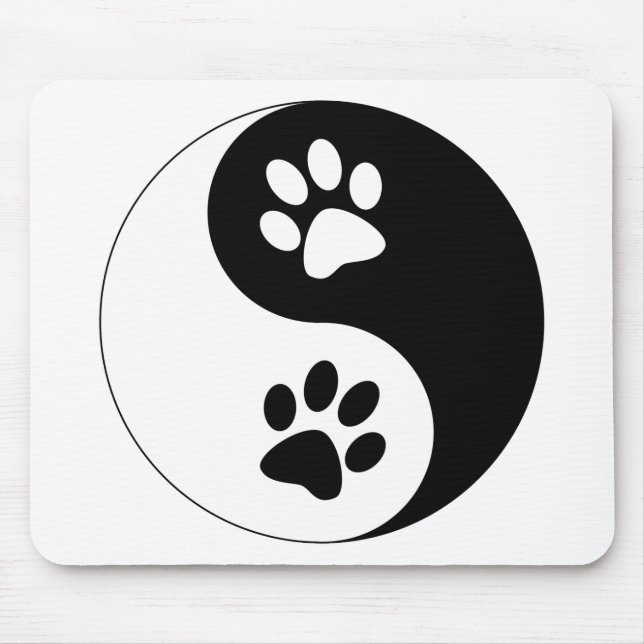 Yin Yang Dog Paws Mouse Pad (Front)