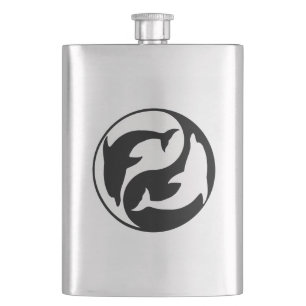 Yin Yang Dolphins Flask